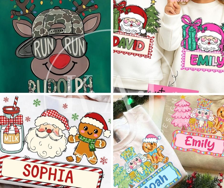 kids christmas mix and match tees and sweatshirts