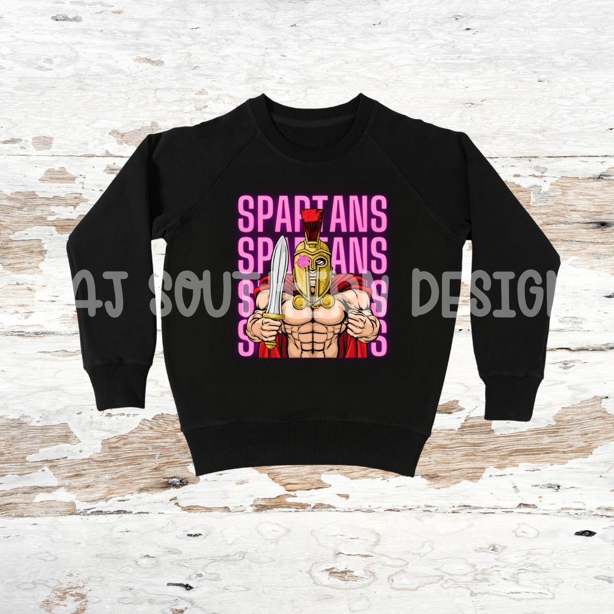 Black Sweatshirt with Spartan Design