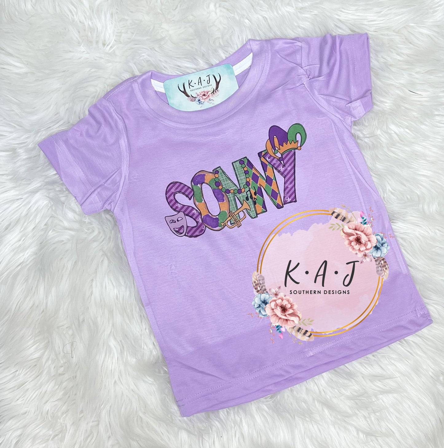 Boys Mardi Gras Name TShirt