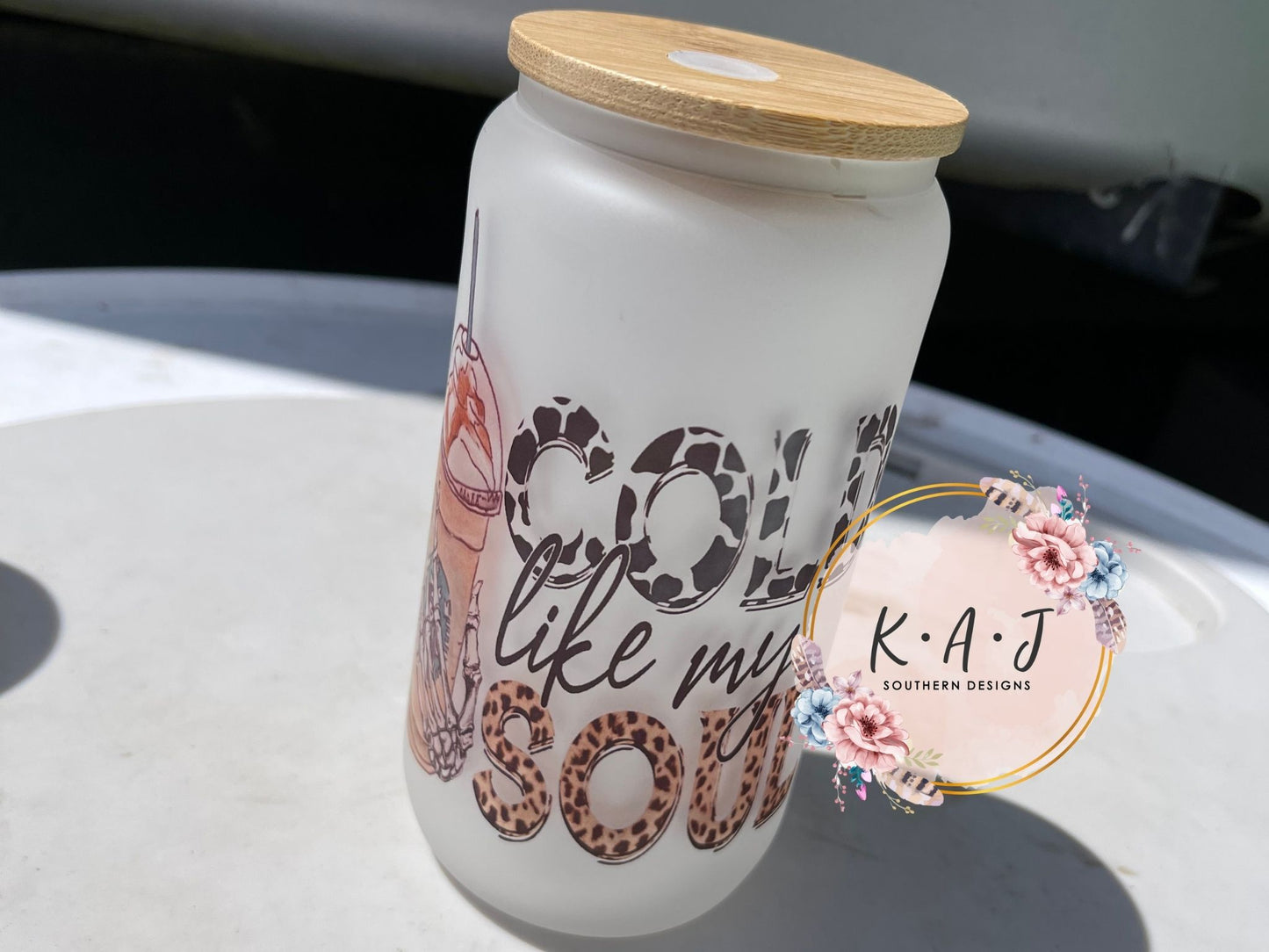 Frosted Iced Coffee Tumblers w/ Straw