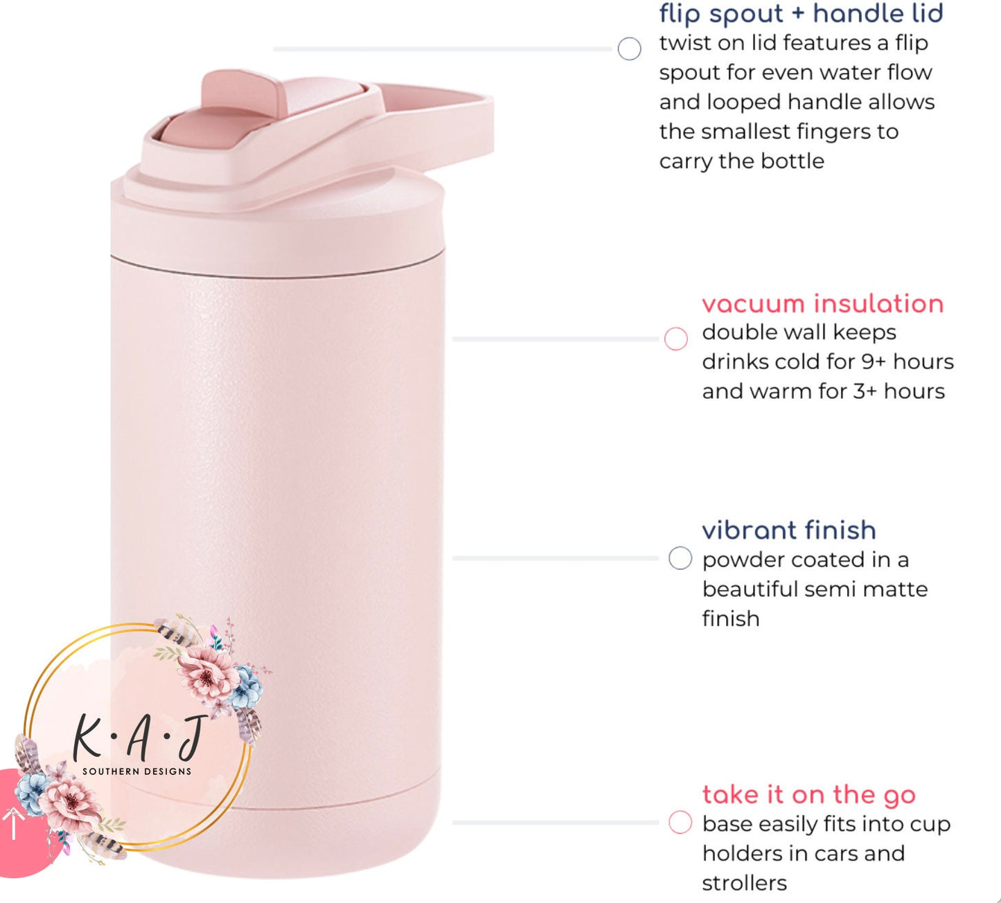 Kids Stainless Flip Top Tumblers
