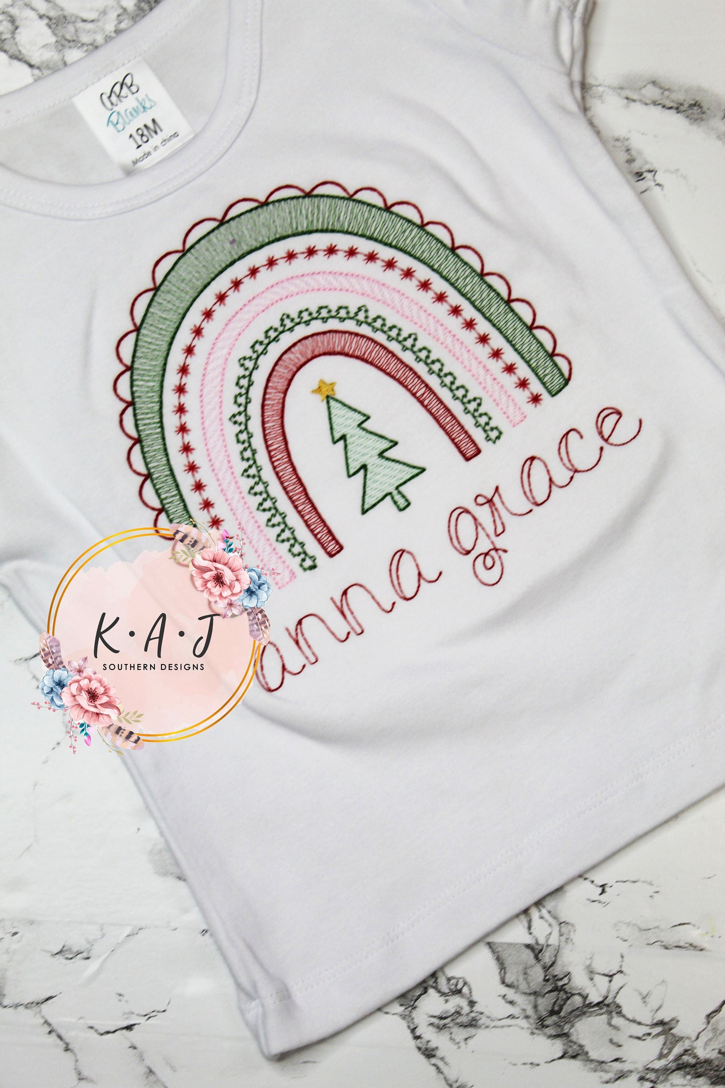 Christmas Rainbow Shirt | Christmas Rainbow | Rainbow Christmas Shirt | Christmas Tree Shirt | Santa Pictures | Red, Green, & Pink Christmas