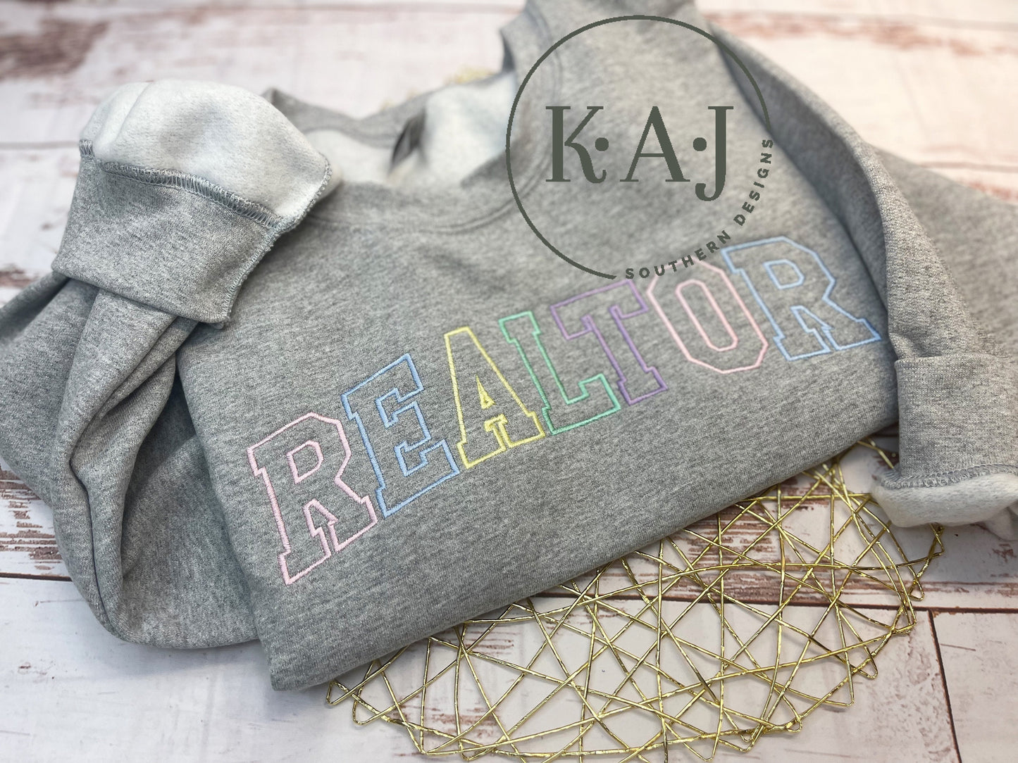 Realtor Sweatshirt, REALTOR Crew Neck, Pastel Realtor Sweatshirt,Occupation Sweatshirt, Varsity letters, Realtor Sweater