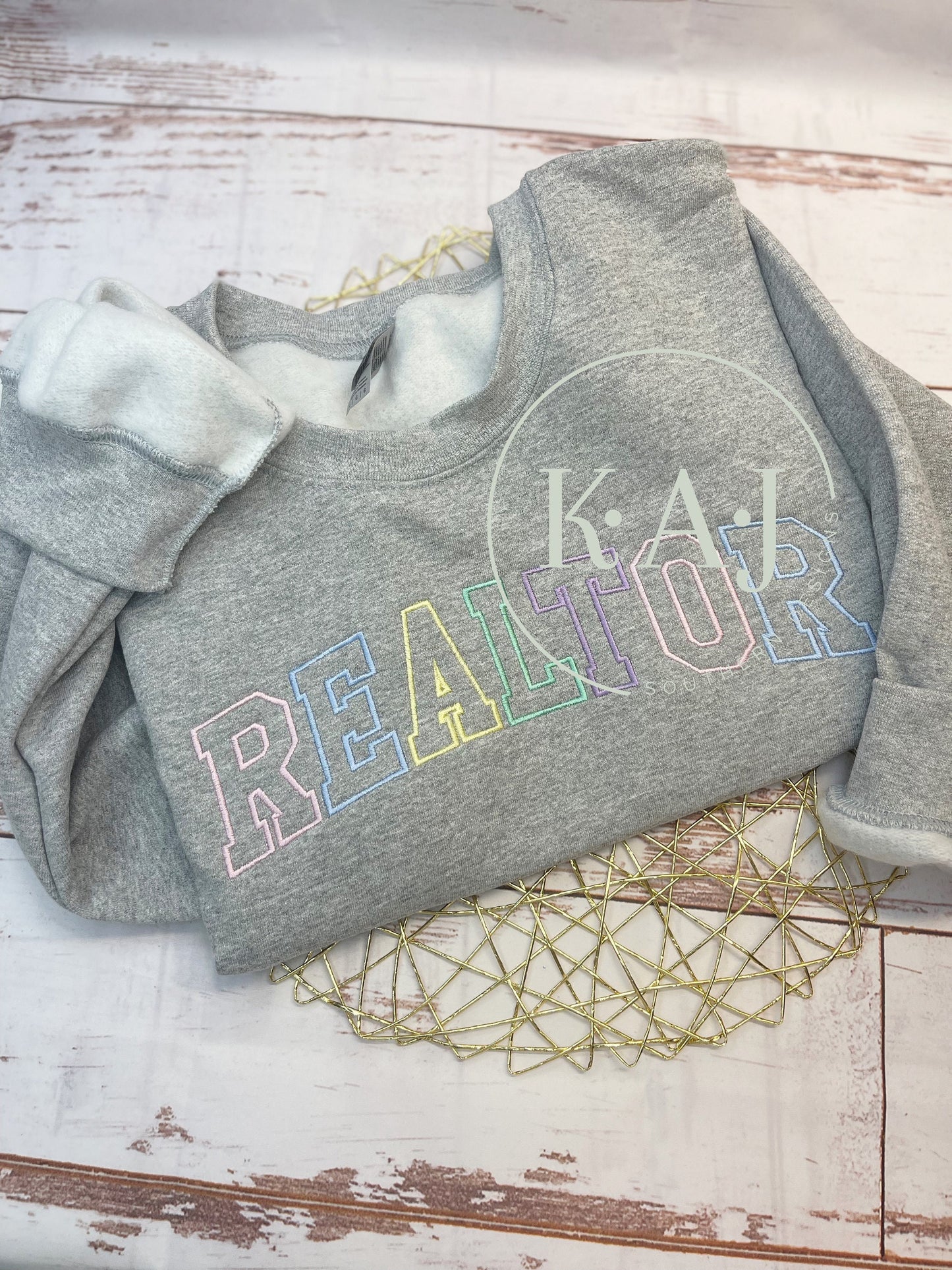 Realtor Sweatshirt, REALTOR Crew Neck, Pastel Realtor Sweatshirt,Occupation Sweatshirt, Varsity letters, Realtor Sweater