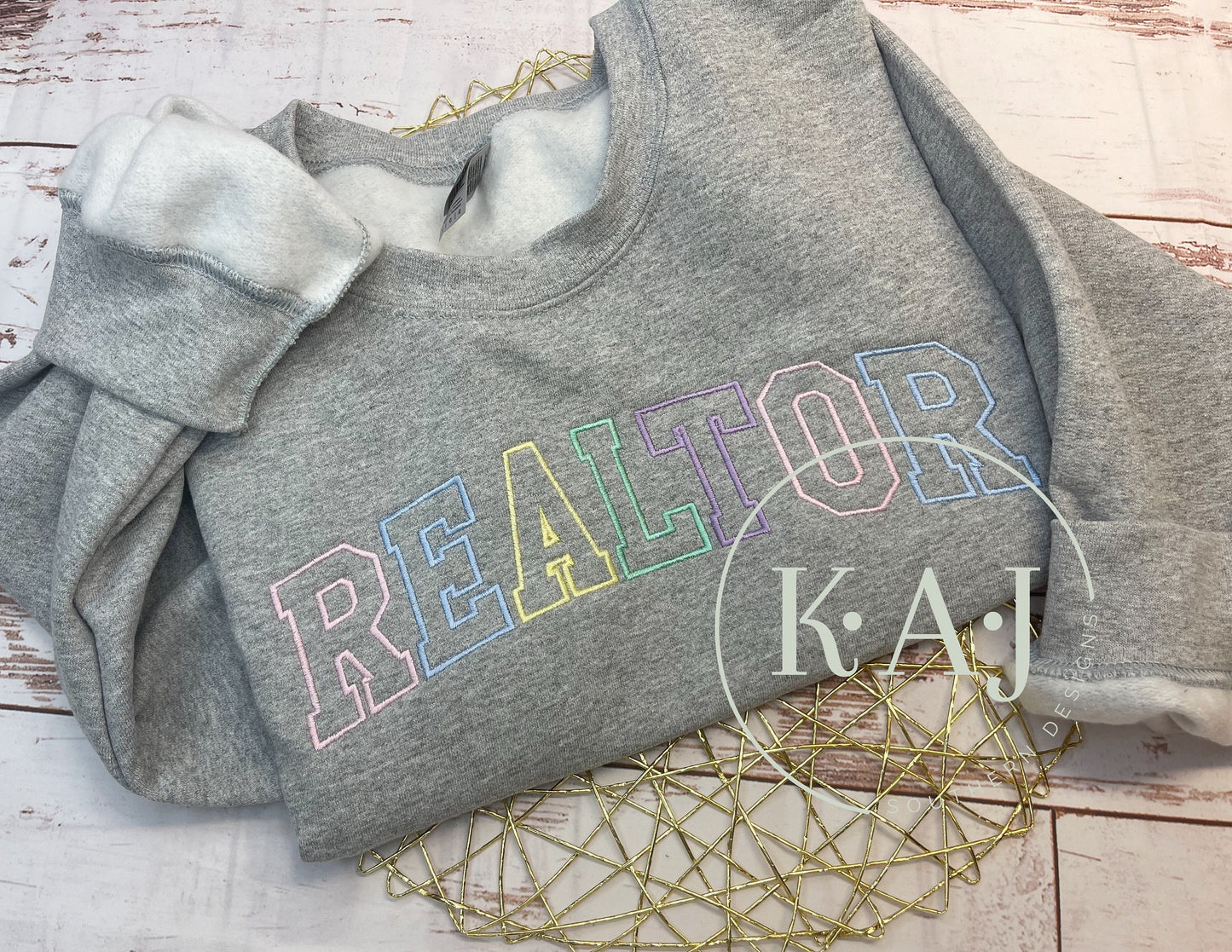 Realtor Sweatshirt, REALTOR Crew Neck, Pastel Realtor Sweatshirt,Occupation Sweatshirt, Varsity letters, Realtor Sweater