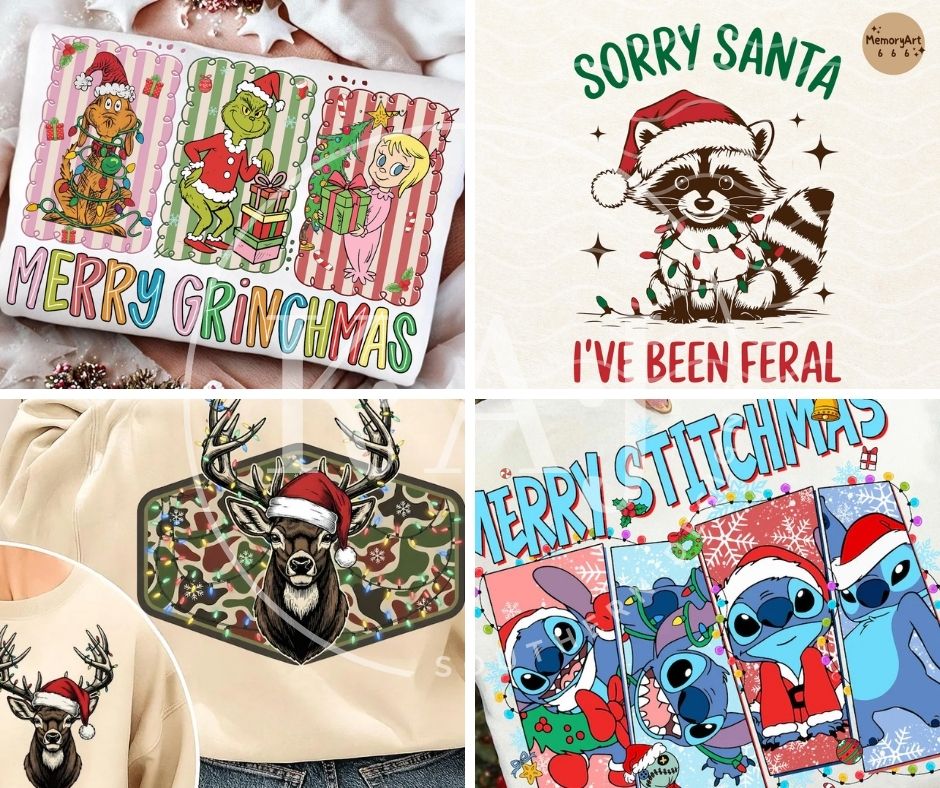 kids christmas mix and match tees and sweatshirts