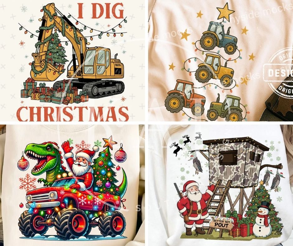 kids christmas mix and match tees and sweatshirts