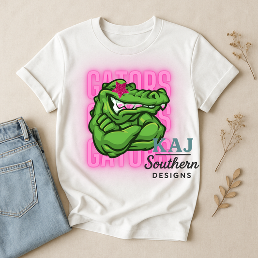 Pink Gators Mascot Spirit Tee
