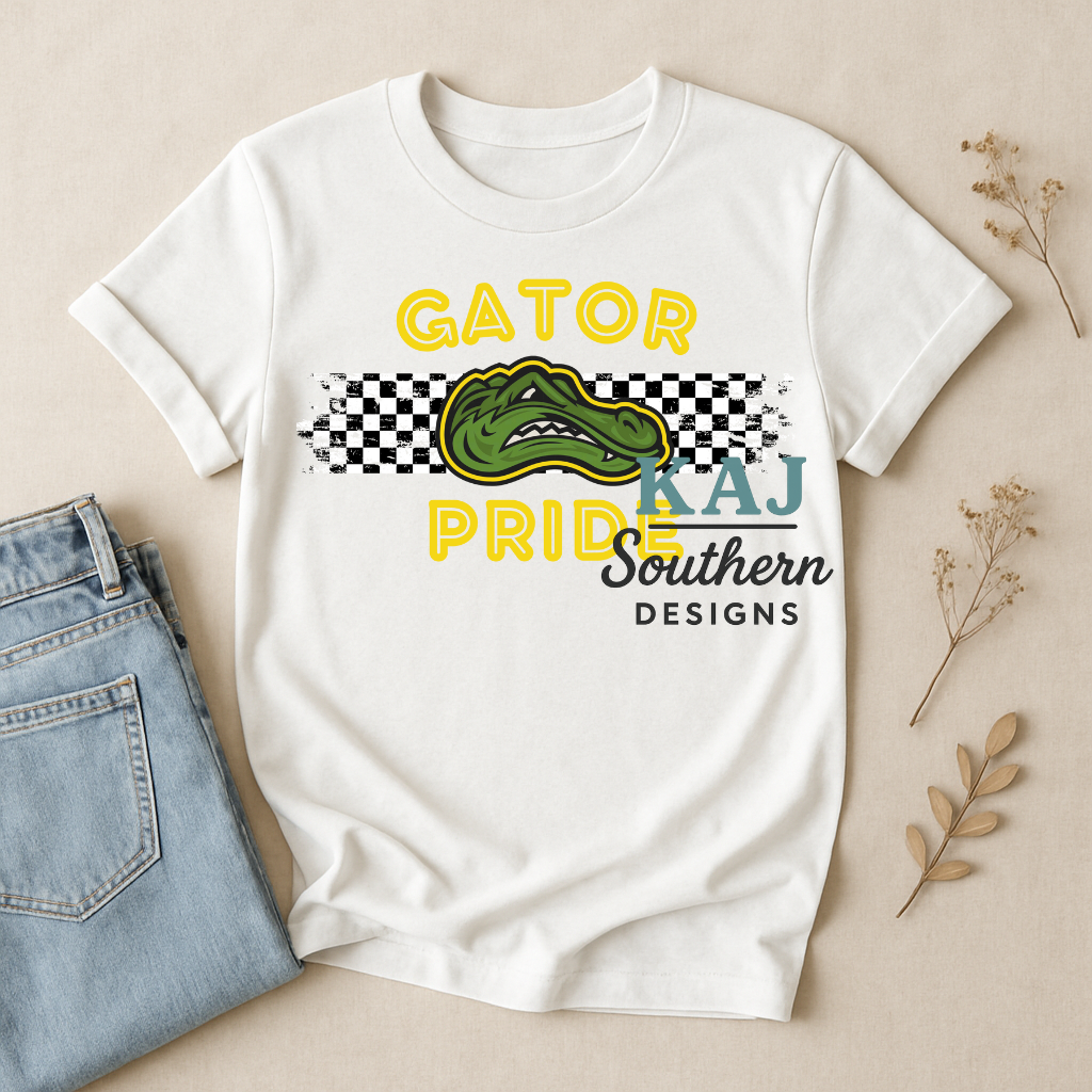 Checkered Gators Mascot Spirit Tee