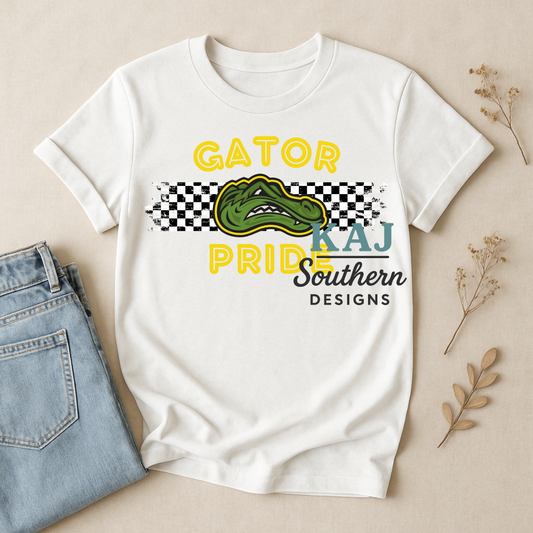 Checkered Gators Mascot Spirit Tee