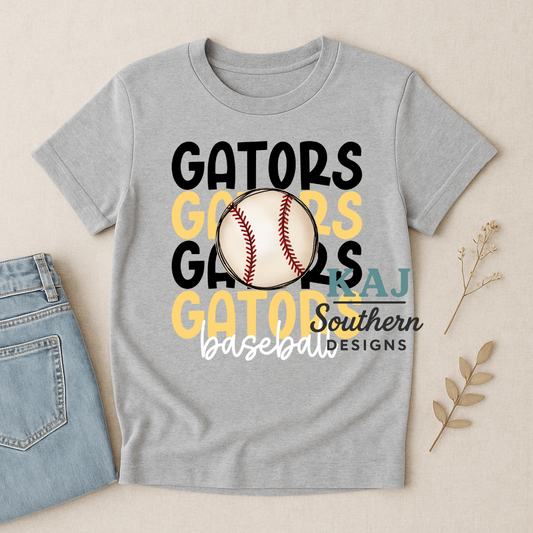 Gators Gators Baseball Mascot Spirit Tee