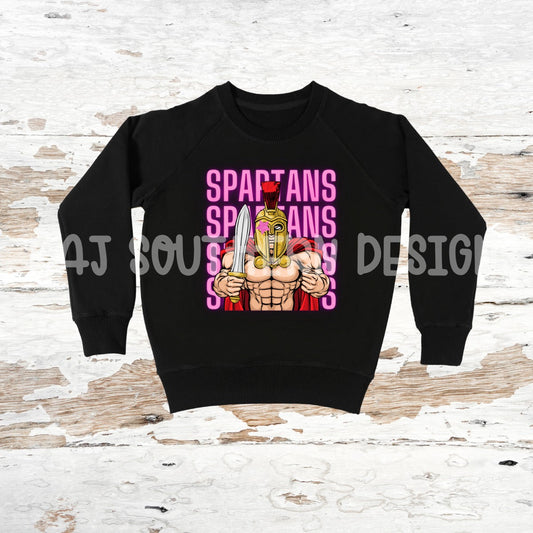 Black Sweatshirt with Spartan Design