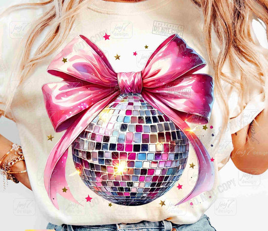 Pink Bow Coquette Disco Ball