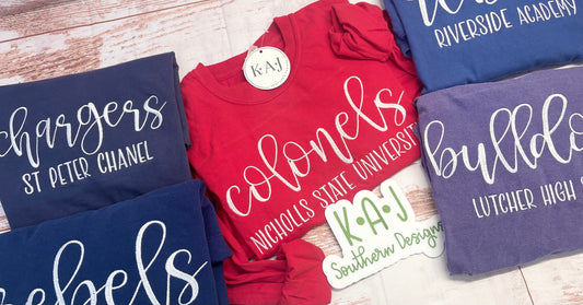 Fancy School Spirit Tees Embroidered