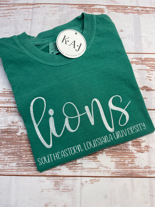 Lions School Embroidery Tee