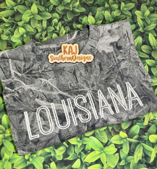 Louisiana Camo Embroidered Tee