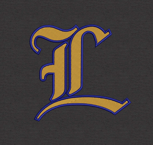 Old English L Lutcher High School Monogram Logo