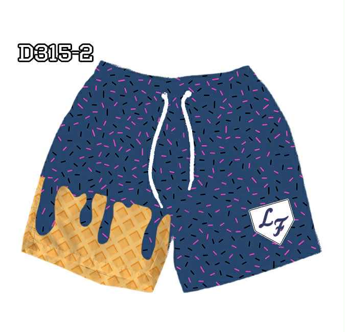 Lady Fury Ice Cream Drip Sprinkle Shorts – Kids & Adults