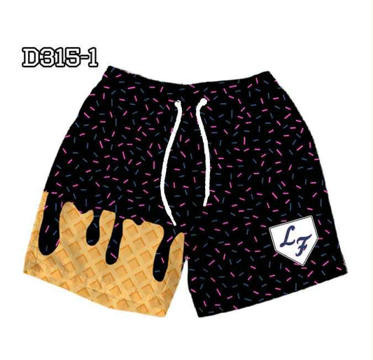 Lady Fury Ice Cream Drip Sprinkle Shorts – Kids & Adults