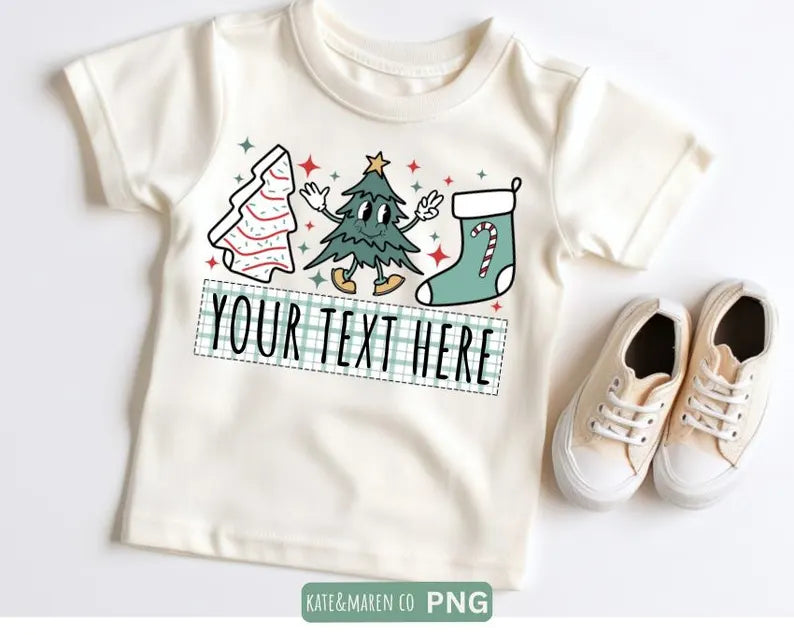 Reindeer + Tree + Gingerbread (Leopard) Name Plate Christmas