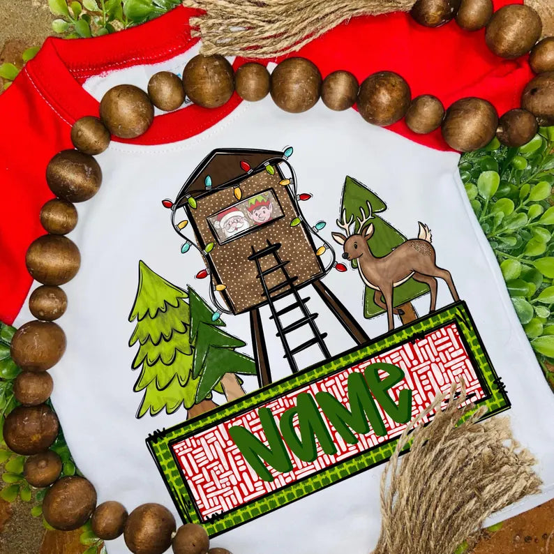 Reindeer + Tree + Gingerbread (Leopard) Name Plate Christmas