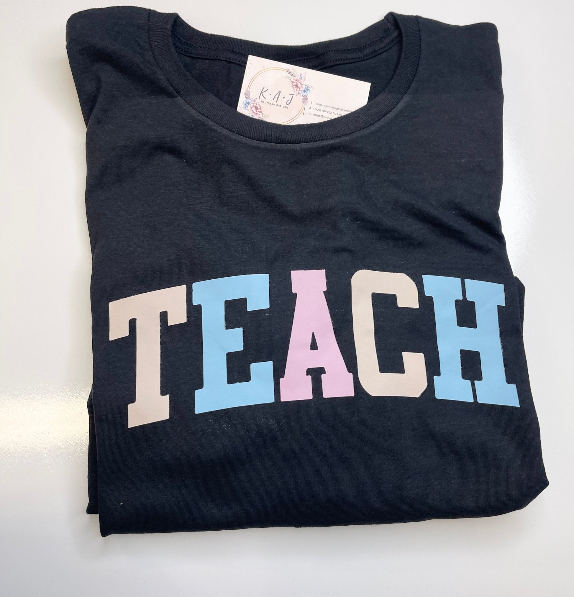Teach T-shirt,Pastel Teach Shirt,Pastel Teacher Shirt,Pastel Varsity Letter Teach Tee,Teacher Shirt,Pastel Teacher Shirt
