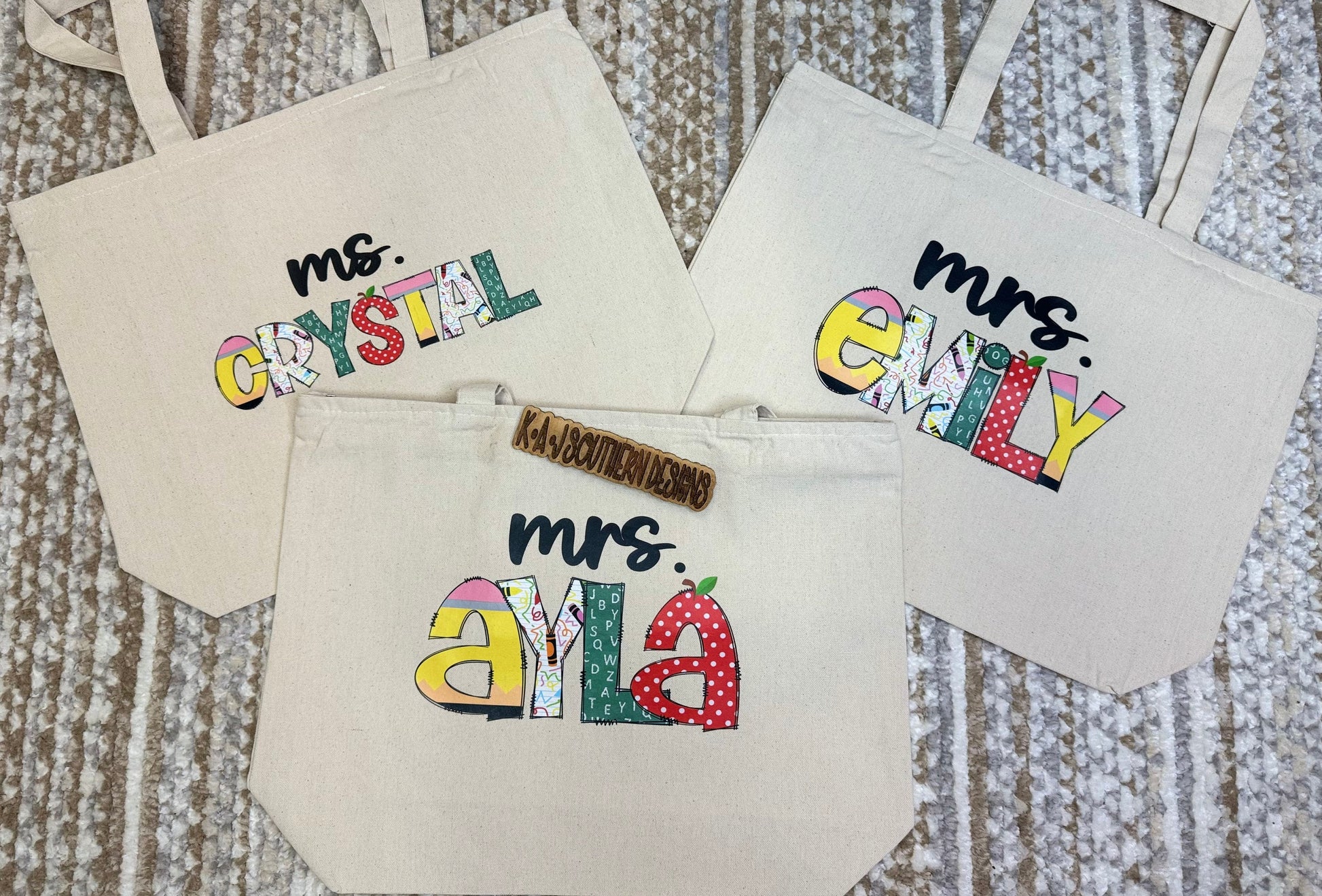 Teacher Name Tote Bag|Teacher Appreciation|Teachers Gift|Teacher Appreciation Gift|Teacher Totes|Personalized Tote Bag|Custom Teacher Gift