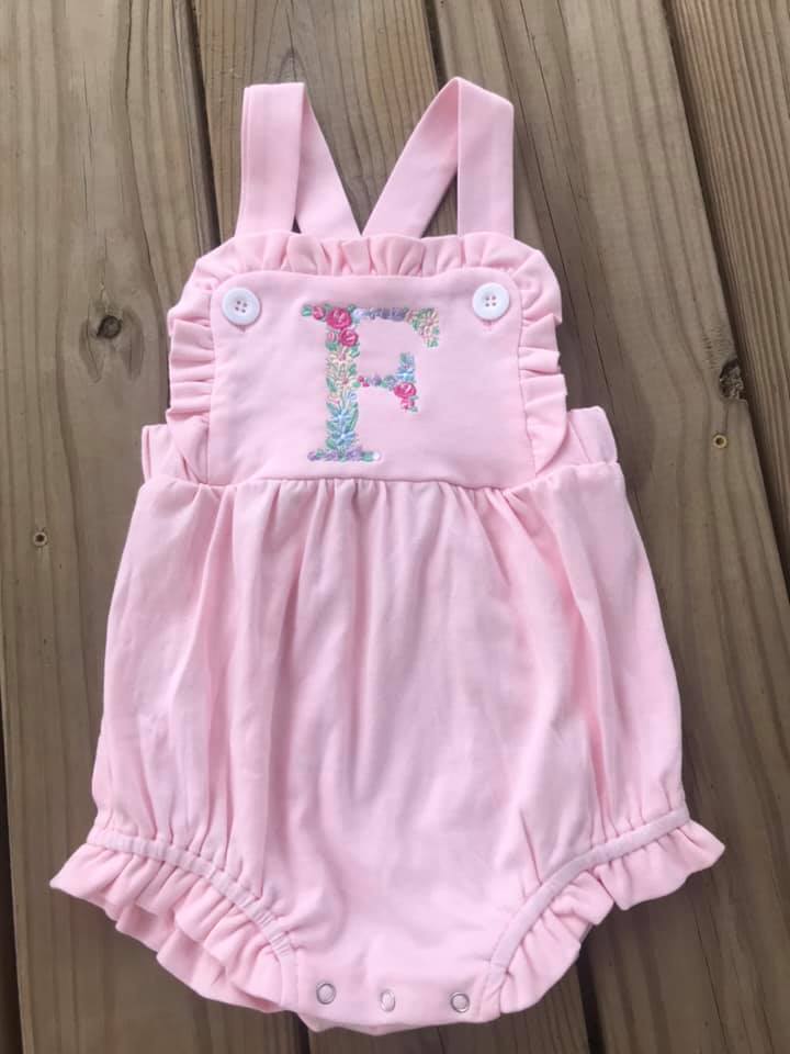 Girl's Monogrammed Summer Knit Sunsuit