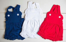 Load image into Gallery viewer, Girl&#39;s Monogrammed Summer Knit Sunsuit
