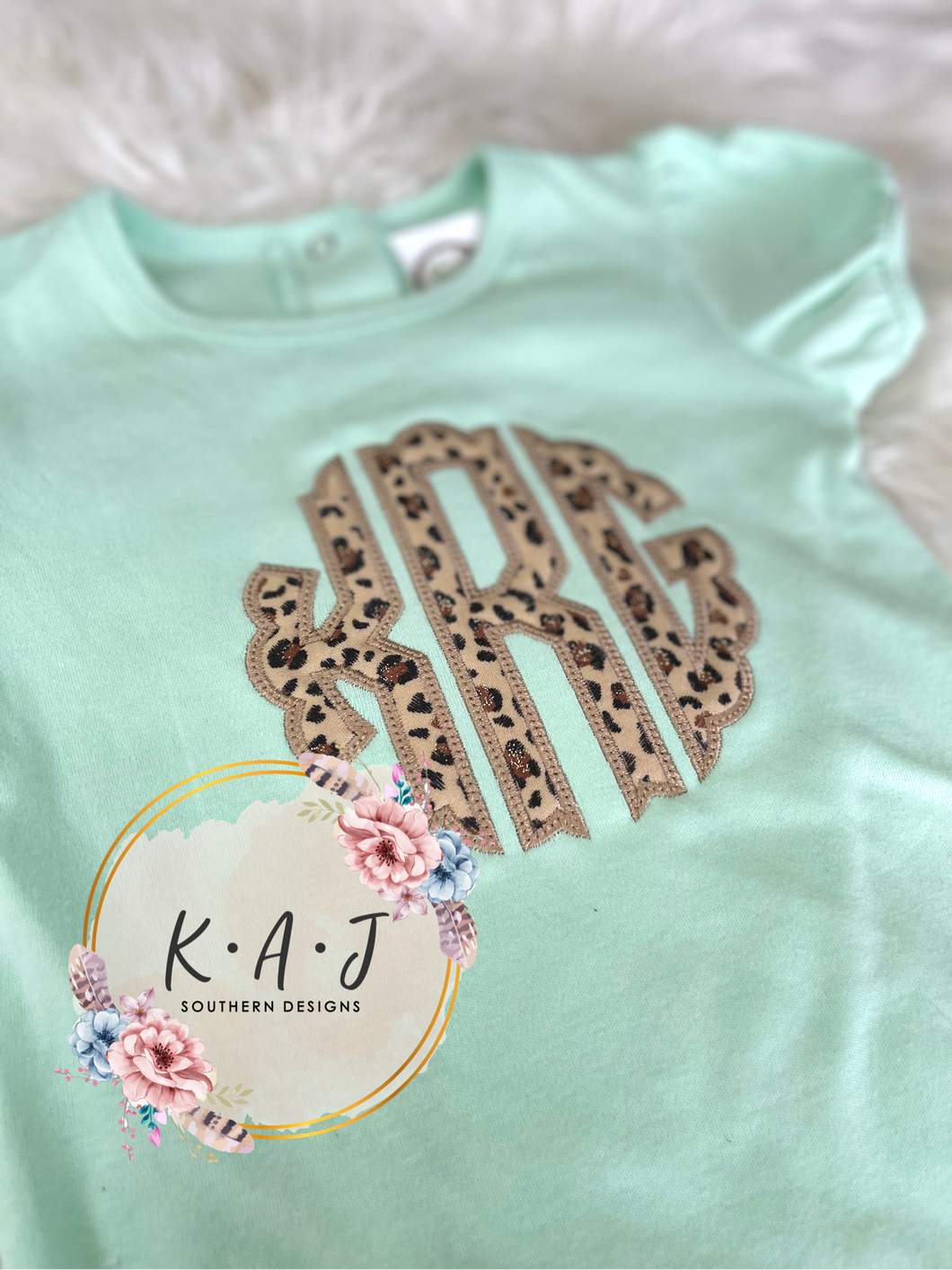 Leopard Monogram Ruffle Romper