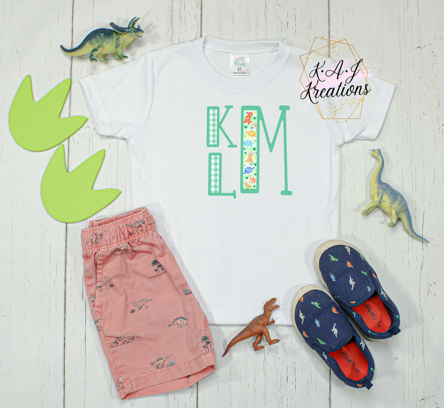 Boys Dino Monogram SS