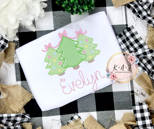 Christmas Tree Trio with Bow