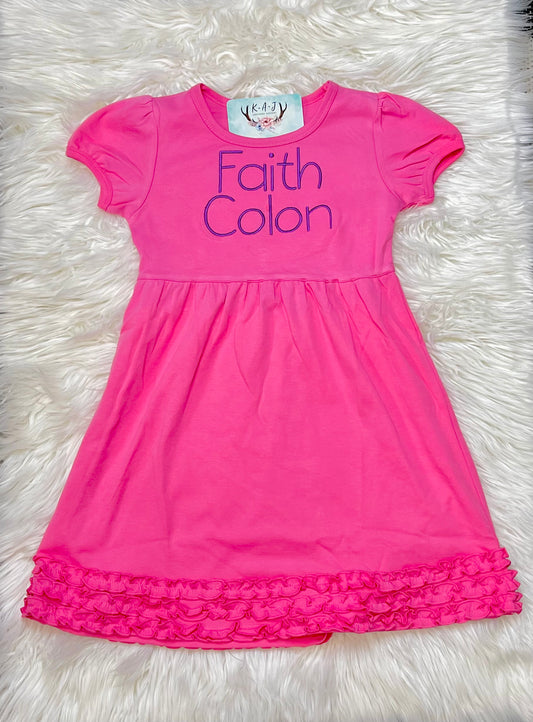 Girls Monogrammed Short Sleeve Dress