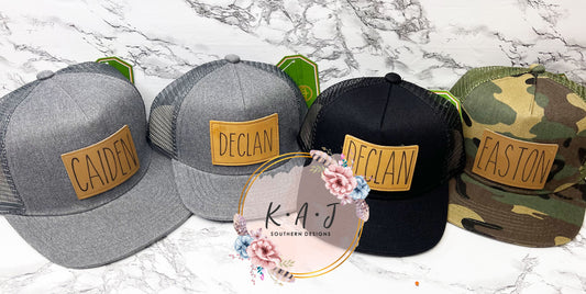 Leather Patch Youth Hats