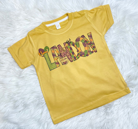 Boys Mardi Gras Name TShirt