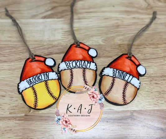 Santa Hat Sports Ornaments
