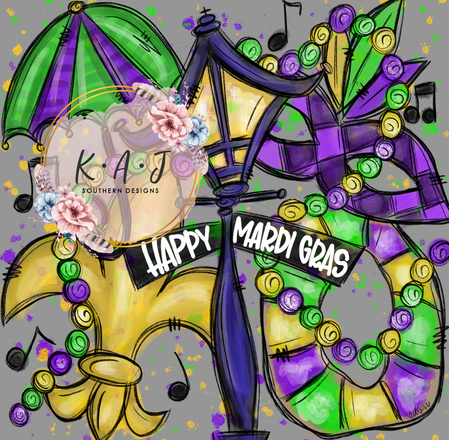Mardi Gras Kitchen Towels