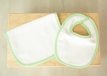 Load image into Gallery viewer, Seersucker Waffle Bib &amp; Burpcloth Set
