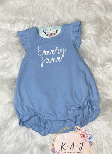 Monogrammed Angel Sleeve Bubble