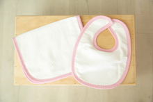 Load image into Gallery viewer, Seersucker Waffle Bib &amp; Burpcloth Set
