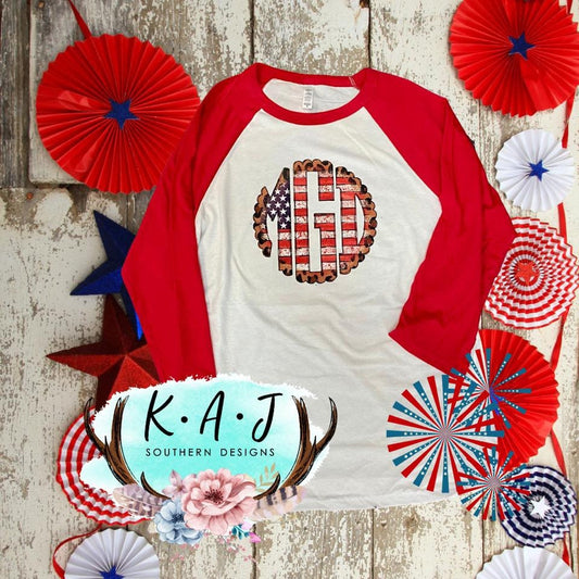 Leopard Monogram Raglan