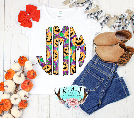 PurplePumpkinScallopMonogram Shirt PumpkinOnesie HalloweenBabyOutfit GirlFallBabyGirlOutfit FallOnesie PersonalizedHalloweenOutfit