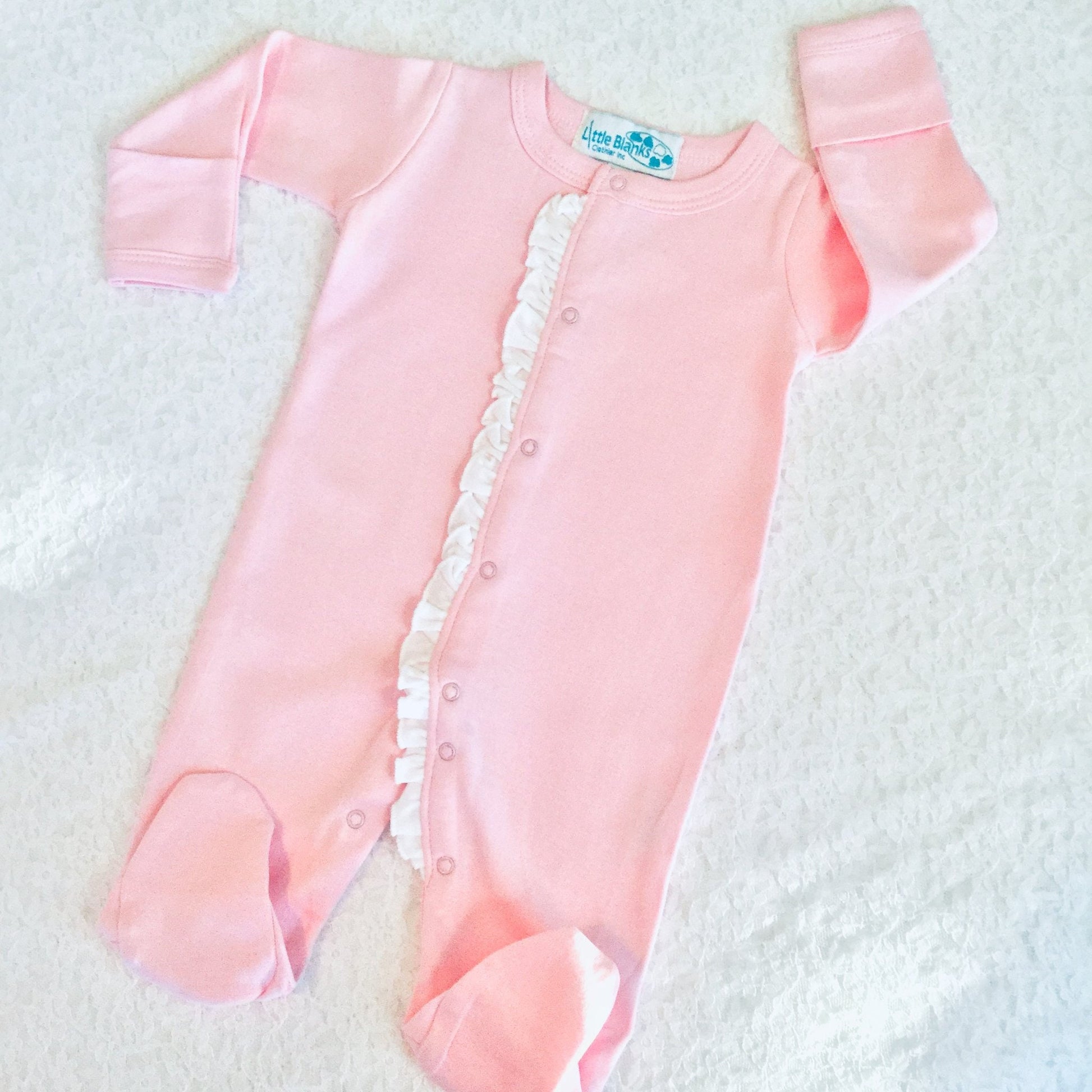 Ruffle Baby Sleeper | Girls Footie Pajamas |Ruffle Footie Pajamas | Personalized Ruffled Footie Pajamas | Girls Monogrammed Pajamas
