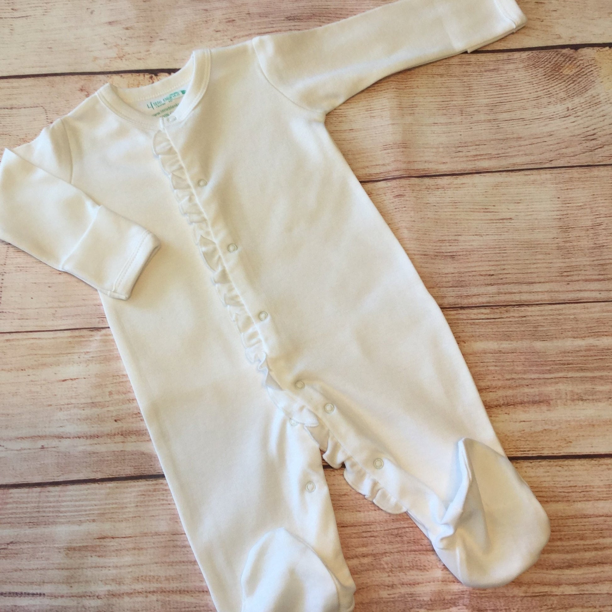 Ruffle Baby Sleeper | Girls Footie Pajamas |Ruffle Footie Pajamas | Personalized Ruffled Footie Pajamas | Girls Monogrammed Pajamas