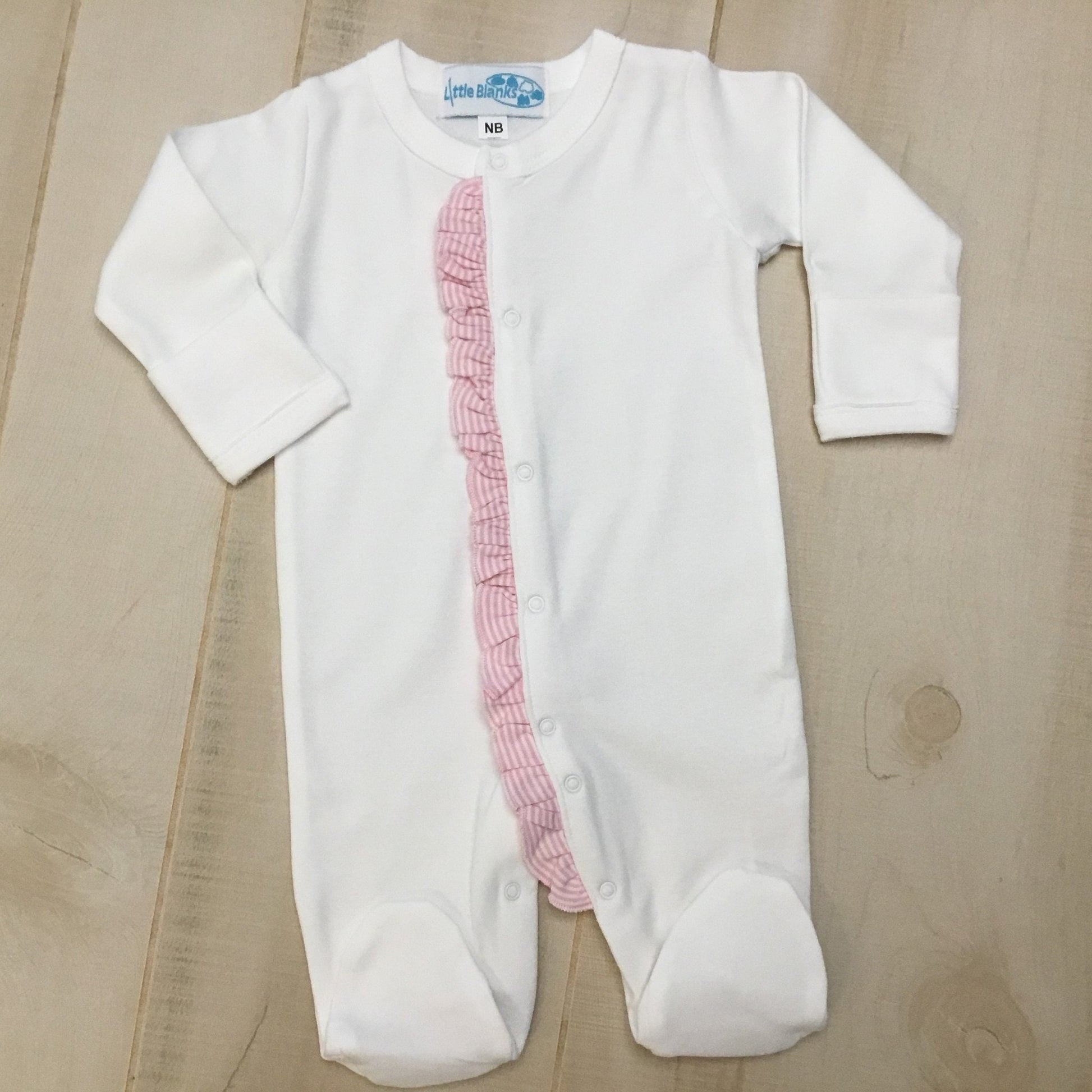 Ruffle Baby Sleeper | Girls Footie Pajamas |Ruffle Footie Pajamas | Personalized Ruffled Footie Pajamas | Girls Monogrammed Pajamas