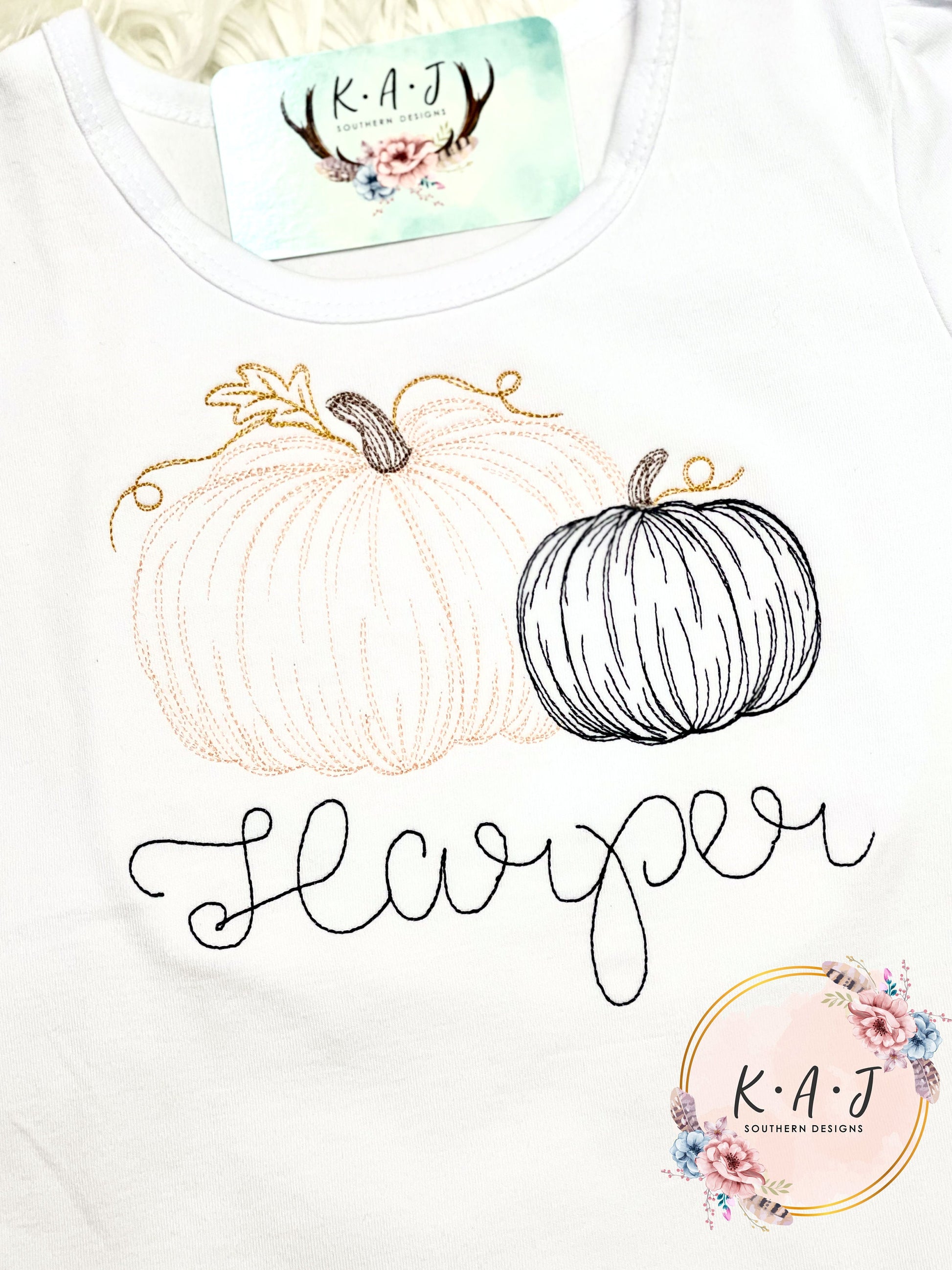 Navy & Peach Pumpkin Girls Shirt | Pumpkin Shirt | Thanksgiving Shirt | Fall Shirt| Pumpkins | Girls Shirt | Girls Fall Shirt