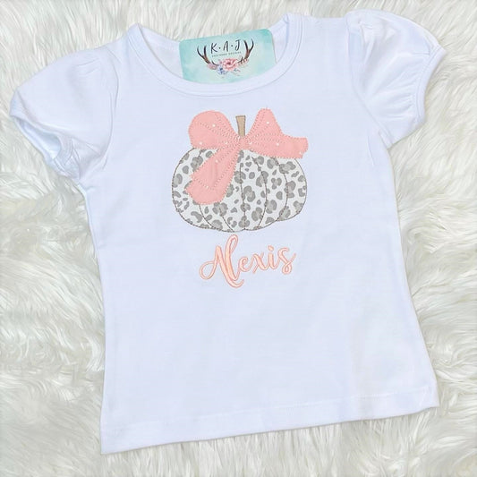 Leopard Pumpkin Shirt | Pumpkin Shirt | Thanksgiving Shirt | Fall Shirt| Pumpkins | Leopard | Girls Fall Shirt | Children's Fall Shirt