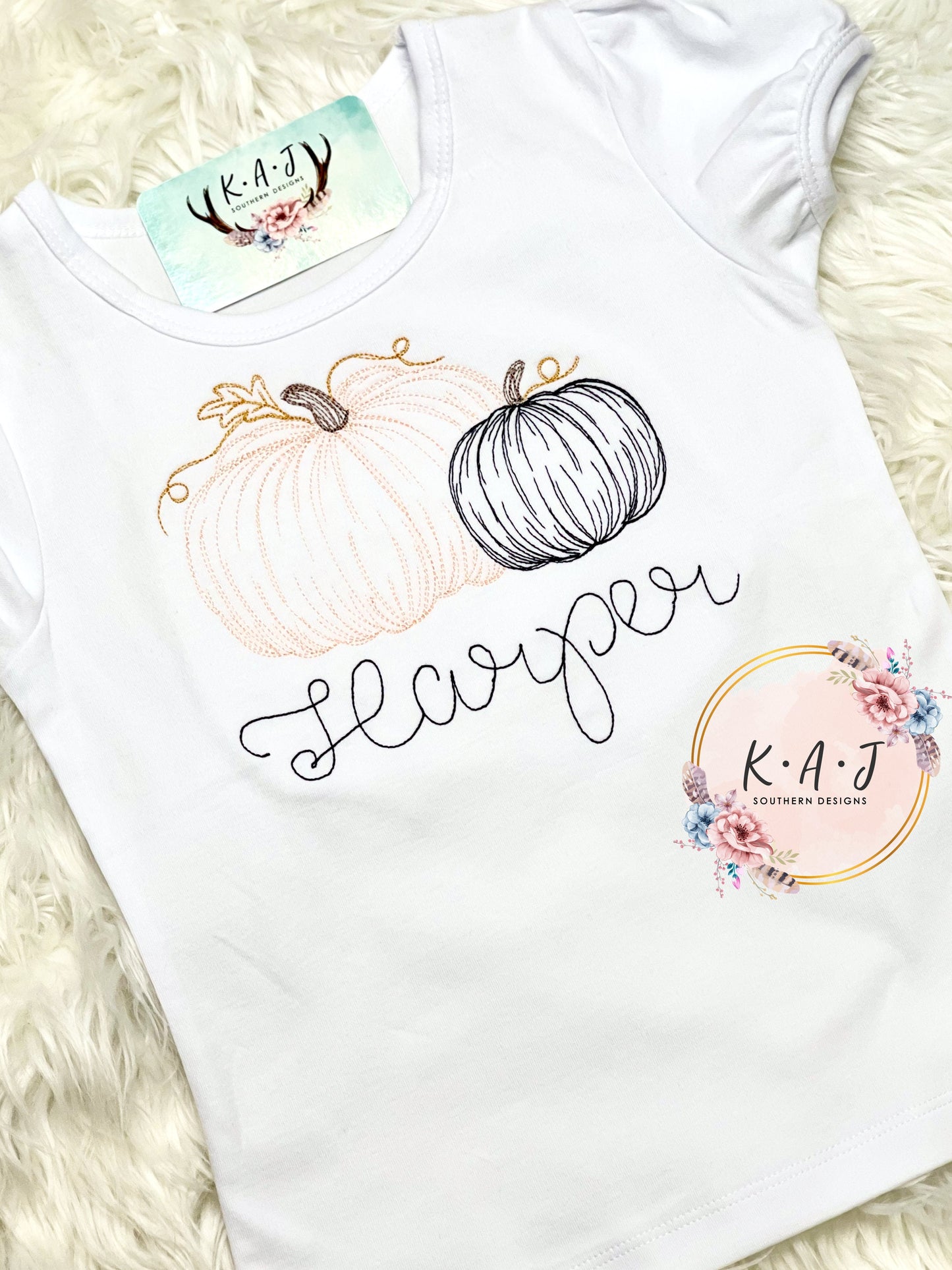 Navy & Peach Pumpkin Girls Shirt | Pumpkin Shirt | Thanksgiving Shirt | Fall Shirt| Pumpkins | Girls Shirt | Girls Fall Shirt