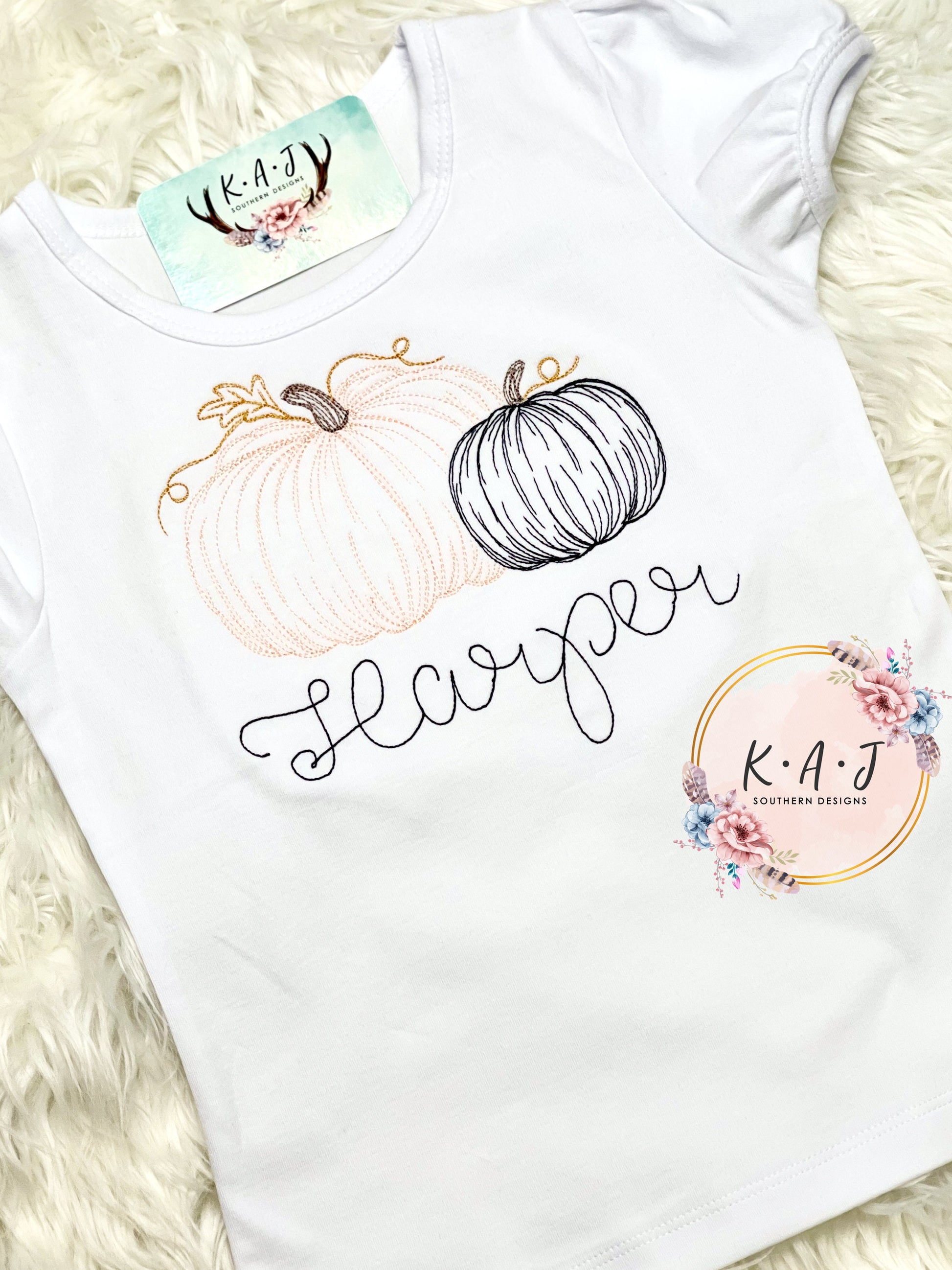 Navy & Peach Pumpkin Girls Shirt | Pumpkin Shirt | Thanksgiving Shirt | Fall Shirt| Pumpkins | Girls Shirt | Girls Fall Shirt