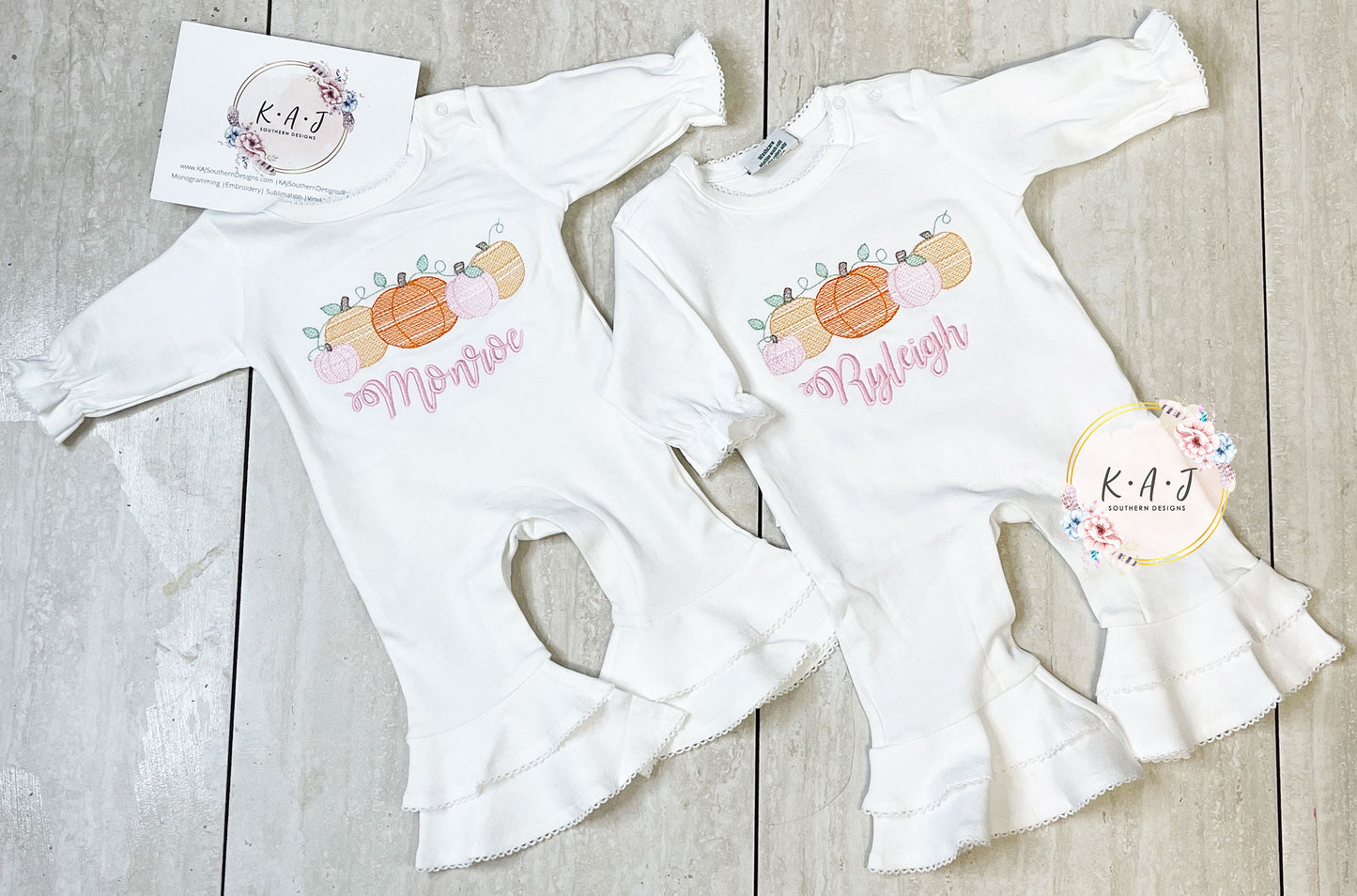 Girls Pumpkin Patch Ruffle Romper | Halloween Romper |  Girls Fall Ruffle Romper | Ruffle Pumpkin Romper | Girly Pumpkin Patch